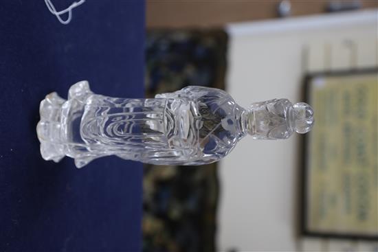 A Chinese rock crystal figure of Guanyin, late 19th century, H.27cm, wood stand